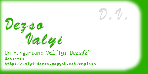 dezso valyi business card